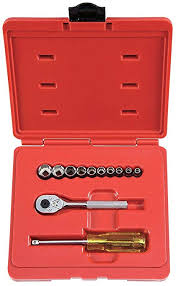 SET DE COPAS 3/16" - 9/16" RAIZ 1/4" C/ACCESORIOS
