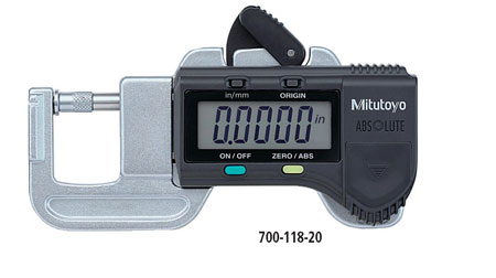 **DESCONTINUADO ** MICROMETRO DE ESPESORES DIGITAL DE 0 - 0.5"/0 - 12.70MM EN 0.0005"/0.01MM