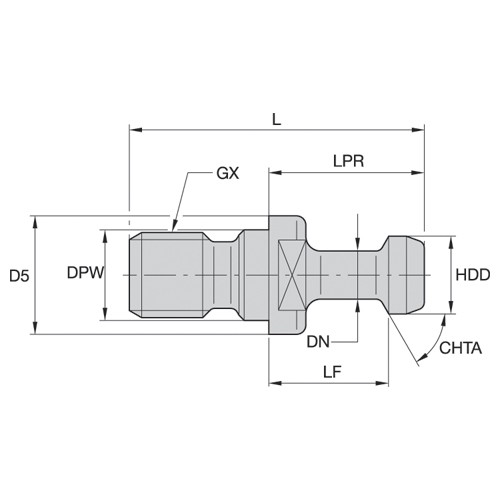 PULL STUD 0.747" ROSCA 5/8" CAT40 - DOOSAN