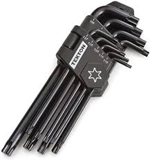 SET DE LLAVES TORX T10 - T50 TIPO L 09 PZAS