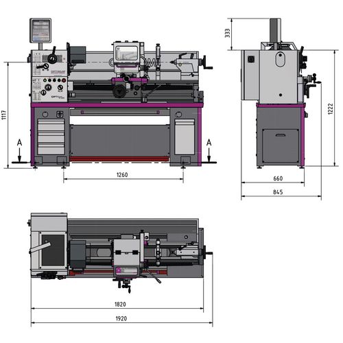 TORNO PARALELO HORIZONTAL 330MM X 1000MM (1340)
