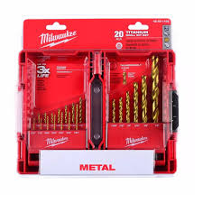 SET BROCA REV. TITANIO 1/16" - 1/2" 20 PIEZAS