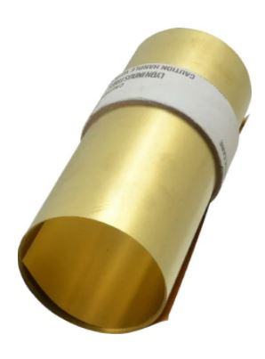ROLLO SHIM STEEL BRASS 0.004" X 6" X 100"