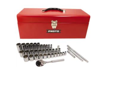 SET DE COPAS 5/16" - 1" RAIZ 3/8" Y 1/2" 6 PUNTOS 39 PIEZAS