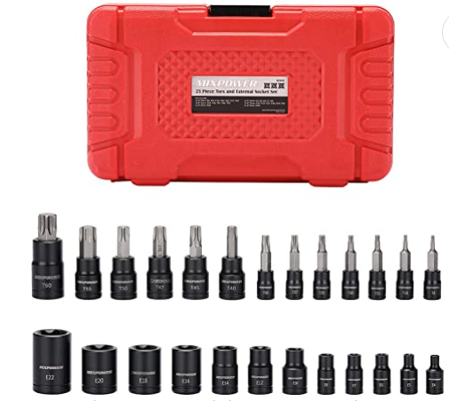 SET COPAS TORX T8-T60 / E-4 - E22 1/4", 3/8", 1/2" 25PZS